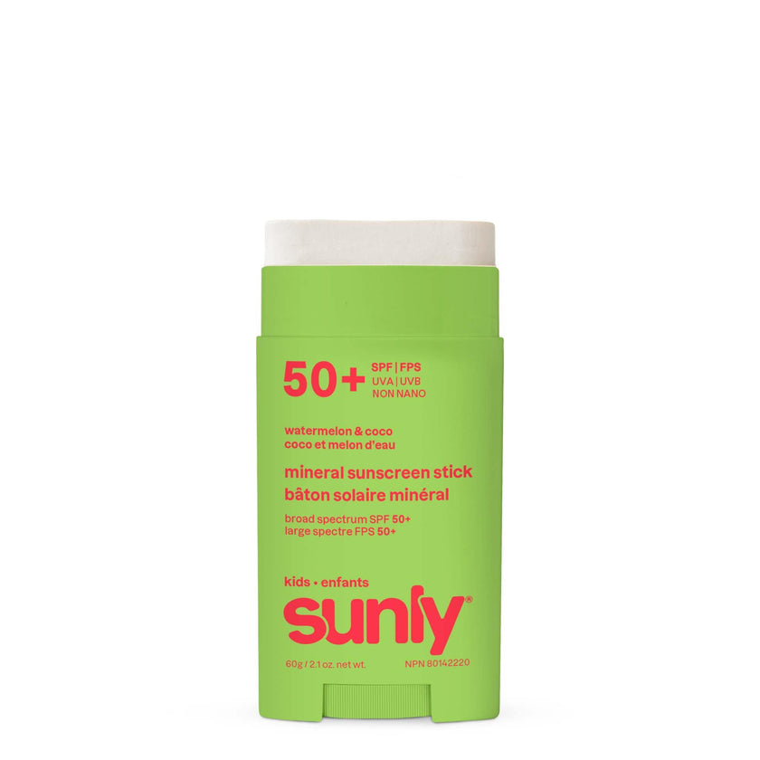 ATTITUDE Kids Mineral Sunscreen Stick SPF 50, Broad Spectrum Zinc Oxide, EWG Verified, Non-Nano, Mess-Free Stick for Face & Body, Lightweight Non-Greasy, Vegan, Watermelon & Coco Scent, 60 grams 🍁 All In One Marketplace Canada