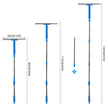 Mitclear Window Cleaner with Long Handle(57IN), Glass Cleaning Tools with Silicone Squeegee & Microfiber Scrubber, Window Cleaning Kit for Shower Glass Mirror Door Car 🍁 All In One Marketplace Canada