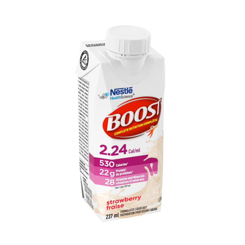 BOOST 2.24 Cal/mL, Complete Nutrition Drink For Adults, Strawberry, 530 Calories/Serving, 22g Protein, Ready-to-Drink, Vitamins, Minerals, 24 TetraPaks 🍁 All In One Marketplace Canada