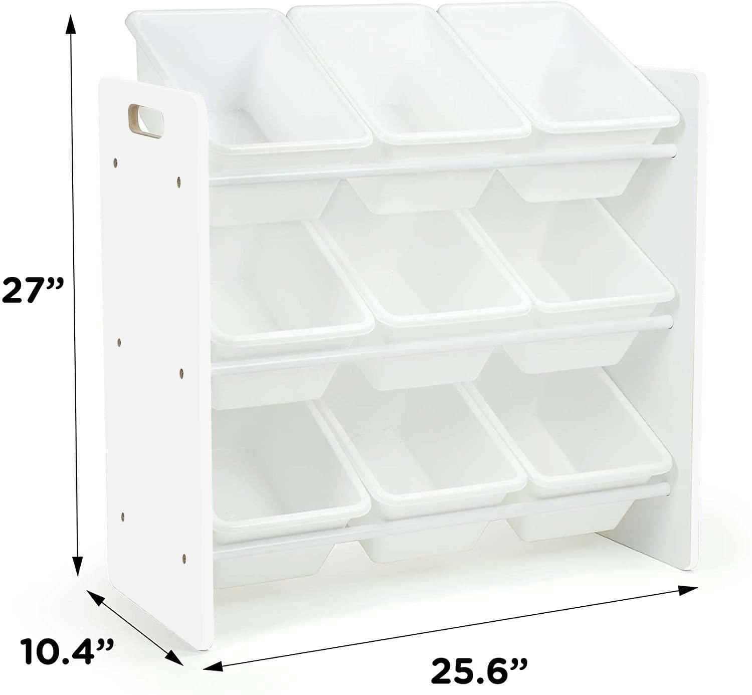 Lennox Furniture Toys Storage Organizer 9 Plastic Bins in White (JWTR-03006 white) 🍁 All In One Marketplace Canada