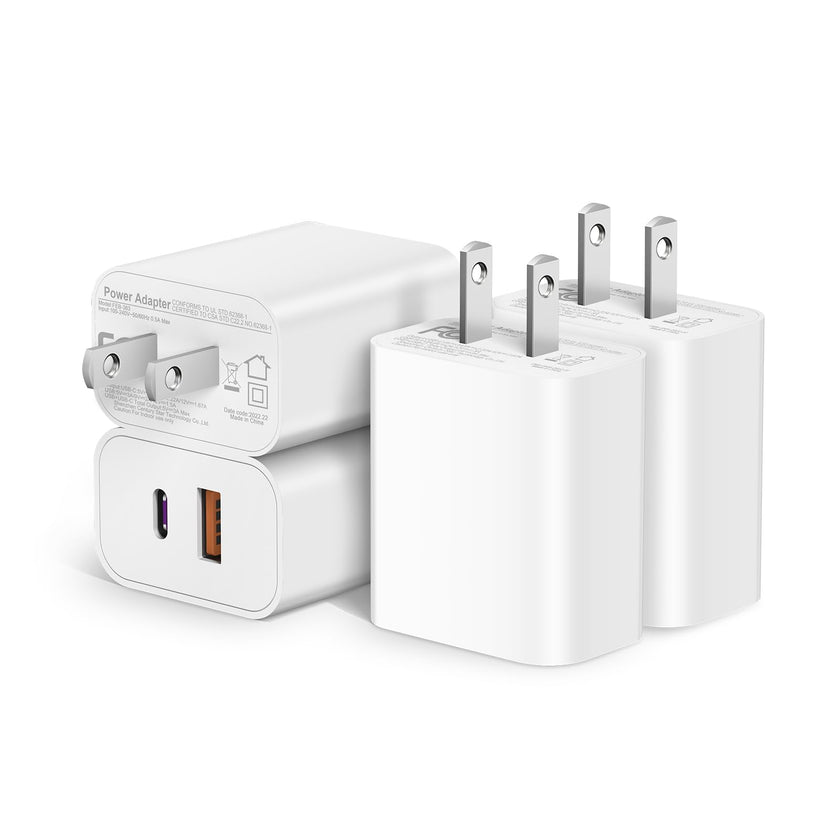 USB C Charger Block USB Charger Block 20W Dual Port PD+QC Power Adapter Fast Charging Block Compatible with iPhone 16/15/14/13/12/11 Pro/Pro Max/Plus, XS/XR, Google Pixel, Samsung Galaxy (4) 🍁 All In One Marketplace Canada