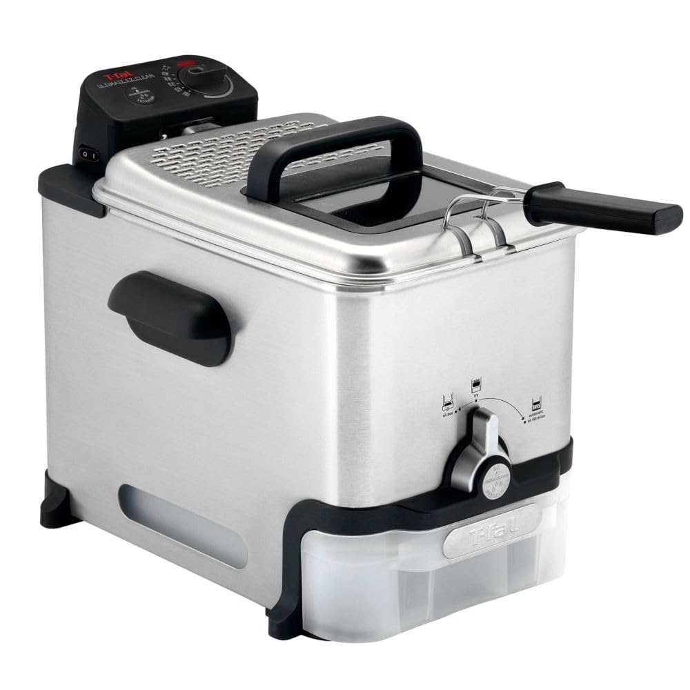 T-fal 3.5L Deep Fryer with Oil Filtration System: 1700W Stainless Steel Fryer, Dishwasher Safe Parts, Digital Timer, Adjustable Temperature Control for Perfect Golden Crispy Results 🍁 All In One Marketplace Canada