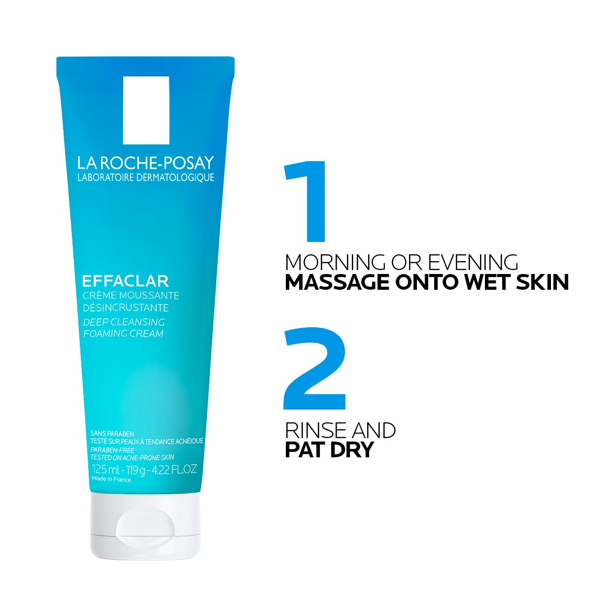 La Roche-Posay Effaclar Daily FOAMING CREAM CLEANSER for Face For Oily to Combination Skin with SALICYLIC ACID and GLYCERIN Sebum and pore minimizer. Paraben-Free, Oil-Free, Alcohol-Free, Non Comedogenic, 125ML 🍁 All In One Marketplace Canada