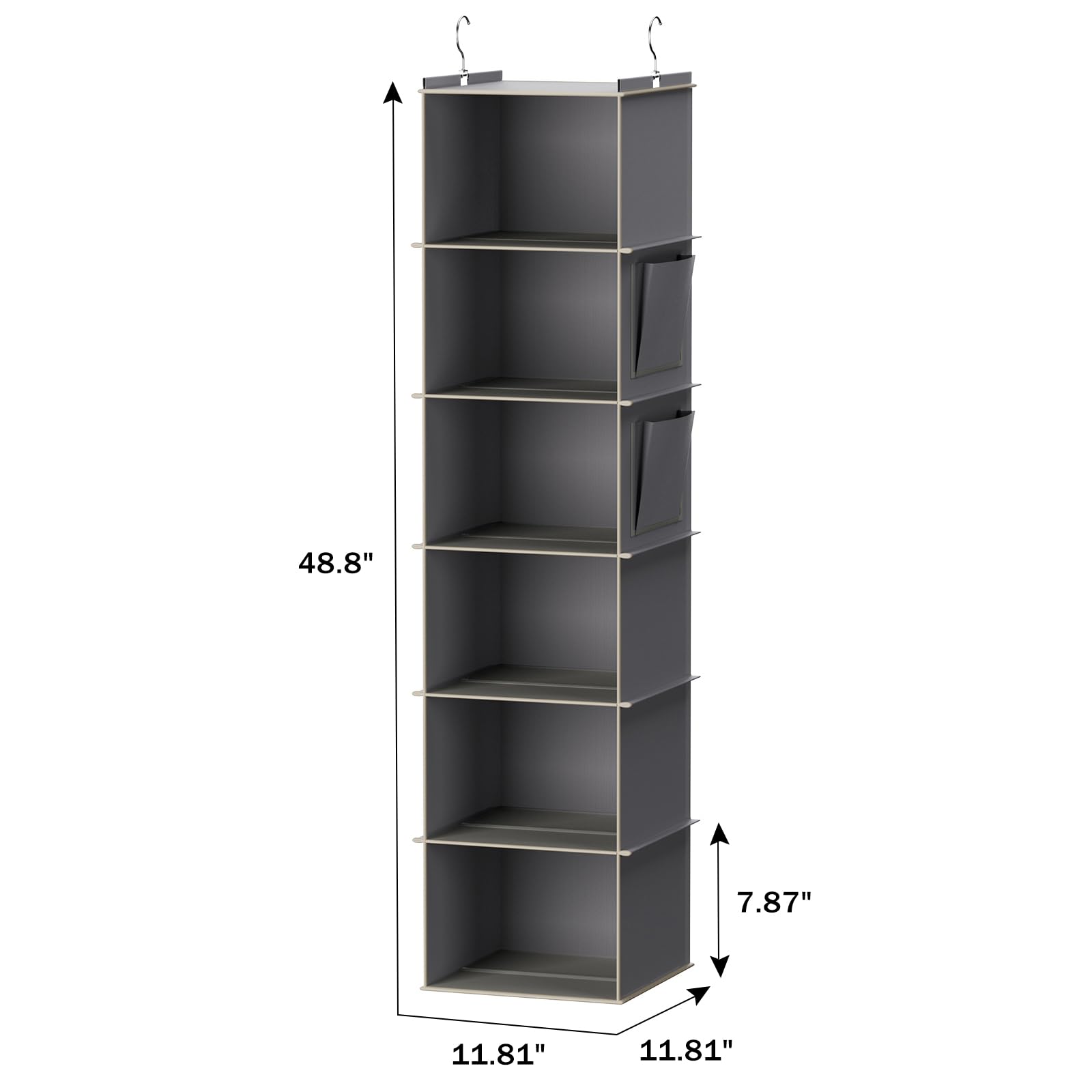 YOUDENOVA Hanging Closet Organizers and Storage, 6-Shelf Closet Hanging Storage Shelves, Grey 🍁 All In One Marketplace Canada