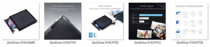 ASUS ZenDrive V1M External DVD Drive and Writer with Built-in Cable-Storage Design, USB-C Interface, Compatible with Win 11 and macOS, M-DISC Support (SDRW-08V1M-U) 🍁 All In One Marketplace Canada