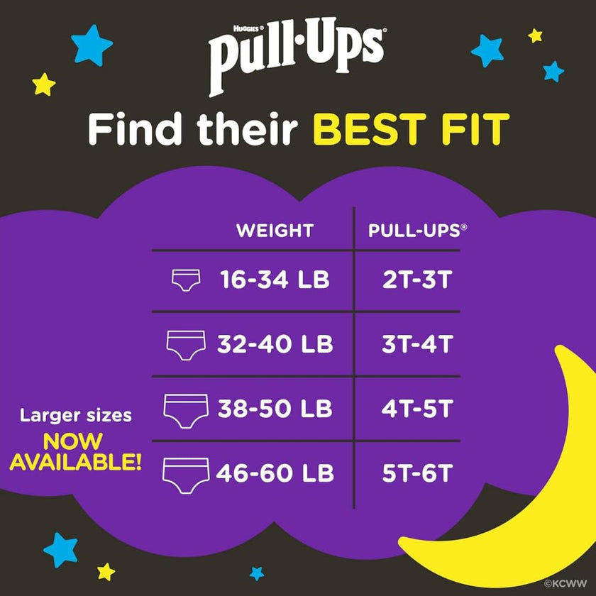 Huggies Size 5 Diapers, Boys Potty Training Underwear, Easy Open Training Pants 3T-4T, Pull-Ups Night-Time for Toddlers, 60ct, Giga Pack (Packaging May Vary) 🍁 All In One Marketplace Canada