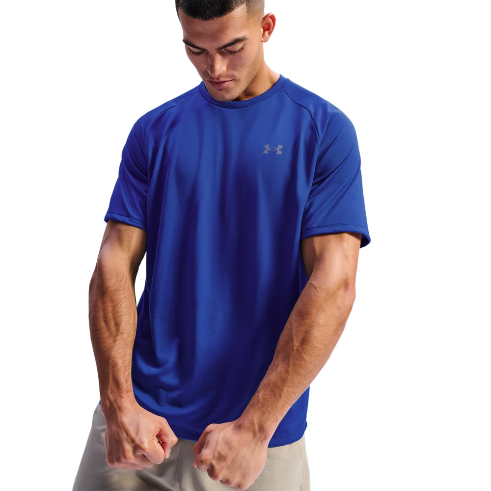 Under Armour mens Tech 2.0 Short-Sleeve T-Shirt , Royal (400)/Graphite , Large 🍁 All In One Marketplace Canada