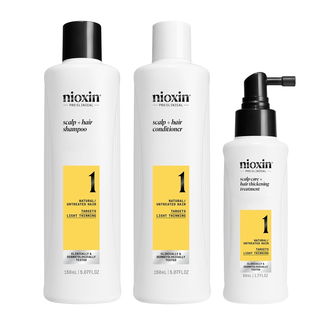 Nioxin Scalp + Hair Thickening System 1 Kit | For Natural Hair with Light Thinning | Strengthen Against Breakage with Niacinamide & Biotin | 1 Month Supply | Trial Size 🍁 All In One Marketplace Canada