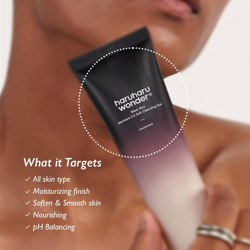 Haruharu Wonder Black Rice Moisture 5.5 Soft Cleansing Gel 100ml Fermented Black Rice Face Wash Foam Cleanser 🍁 All In One Marketplace Canada