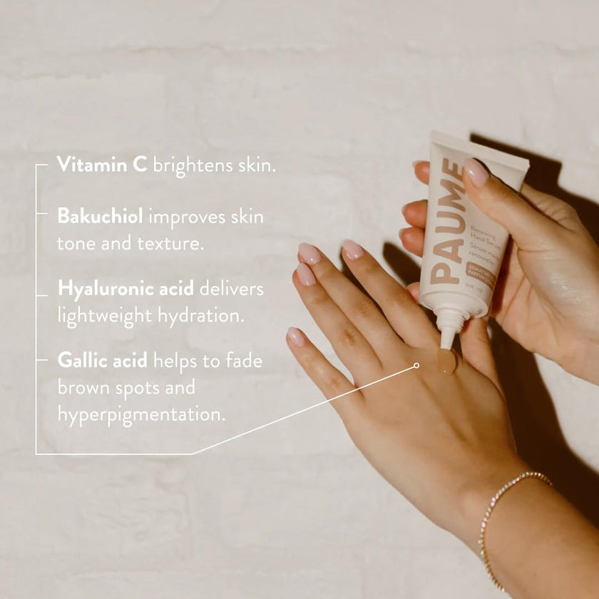 PAUME Renewing Hand Serum for Dry, Aging Skin With Hyaluronic Acid, Niacinamide and Vitamin C, Improve Skin Elasticity, Youthful-looking Hands, 60ml 🍁 All In One Marketplace Canada