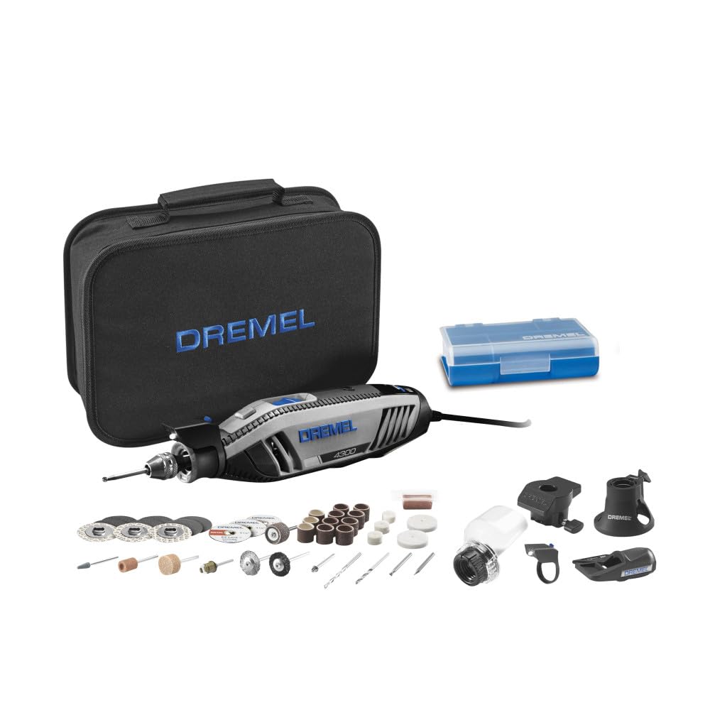 Dremel 4300-5/40 High Performance Rotary Tool Kit with LED Light- 5 Attachments & 40 Accessories- Engraver, Sander, and Polisher- Perfect for Grinding, Cutting, Wood Carving, Sanding, and Engraving 🍁 All In One Marketplace Canada