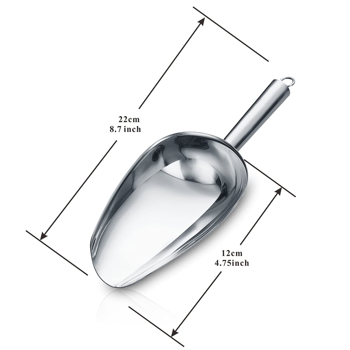 Berglander Stainless Steel Ice Scoop 6 OZ, Multipurpose Scoop for Ice Maker, Candy, Kitchen, Bar, Party, Wedding, Pet, Animal, Dog Food, Beach Shovel (Silver) 🍁 All In One Marketplace Canada