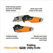 Fiskars Pro Retractable Folding Utility Knife, Box Cutter with Long-Lasting CarbonMax Razor Blade and Dual Lock Safety, Orange/Black 🍁 All In One Marketplace Canada