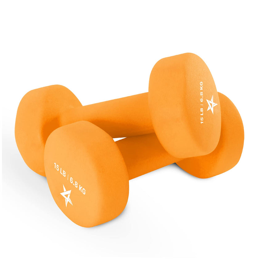 Yes4All Dumbbell Neoprene, poids et haltere, Weight Set, Hand Weights for Women, Dumbbells Pair, Free Weights (D. Orange - 15lbs) 🍁 All In One Marketplace Canada