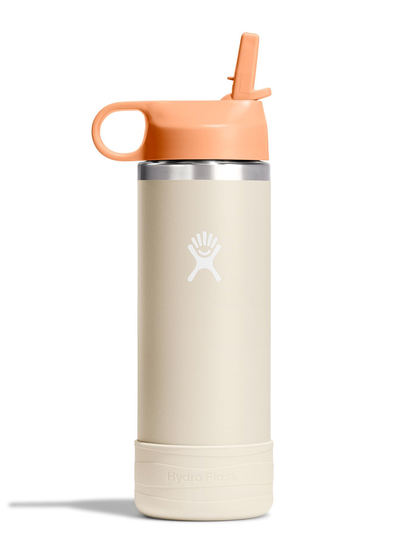 18 Oz Kids Stainless Steel Bottle - Wide Mouth Straw Cap and Boot, Coconut 🍁 All In One Marketplace Canada