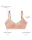 Warners Women's Blissful Benefits Underarm-Smoothing with Seamless Stretch Wireless Lightly Lined Comfort Bra Rm3911w, Butterscotch, X-Large 🍁 All In One Marketplace Canada