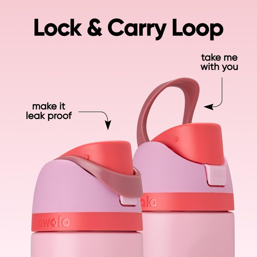 Owala FreeSip Insulated Stainless Steel Water Bottle with Straw for Sports and Travel, BPA-Free Sports Water Bottle, 32 oz, Pink, Angel Food Cake 🍁 All In One Marketplace Canada