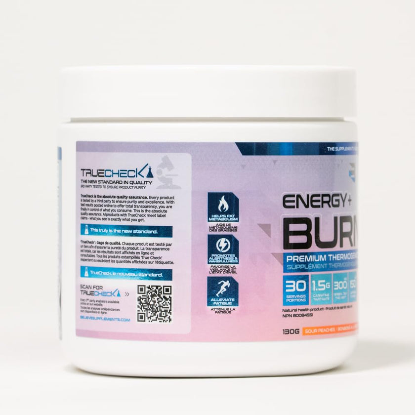 Energy+Burner Believe Supplements (sour peach) 🍁 All In One Marketplace Canada
