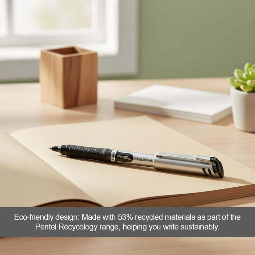 Pentel EnerGel Gel Pen with Cap 0.7mm, Black Ink, 12PK 🍁 All In One Marketplace Canada