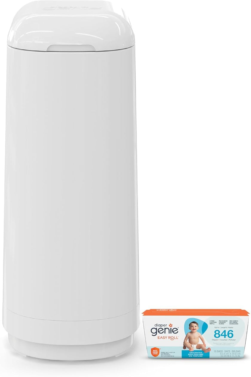 Diaper Genie Essence Pail, White with 18 Easy Roll Refill Bags 🍁 All In One Marketplace Canada