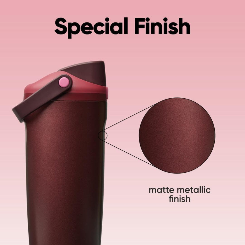 Owala FreeSip Sway Insulated Stainless Steel Water Bottle with Two-Way Spout, Built-In Straw and Bucket Handle, Made for Travel, School, and Sports, 40oz, BPA Free, Leak Proof, Black Cherry 🍁 All In One Marketplace Canada
