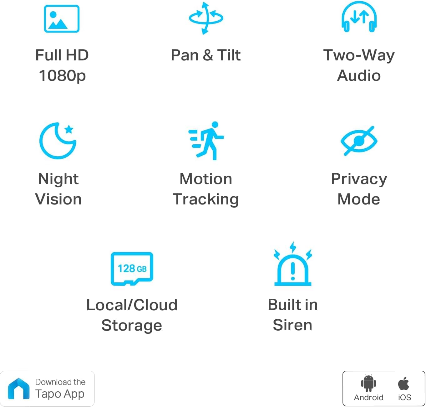 TP-Link Tapo Smart Pan/Tilt Indoor Security Camera, 360° Motion Tracking, 1080p Full HD WiFi Camera for Pet/Baby, Night Vision, 2-Way Audio, 128 GB Local Storage, Works w/Alexa & Google (Tapo C200) 🍁 All In One Marketplace Canada