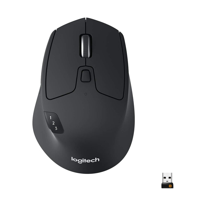 Logitech M720 Triathlon Multi-Device Wireless Mouse, Bluetooth, USB Unifying Receiver, 1000 DPI, 6 Programmable Buttons, 2-Year Battery, Compatible with Laptop, PC, Mac, iPadOS - Black 🍁 All In One Marketplace Canada