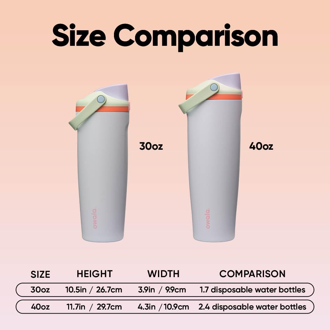 Owala FreeSip Sway Insulated Stainless Steel Water Bottle with Two-Way Spout, Built-In Straw and Bucket Handle, Made for Travel, School, and Sports, 30oz, BPA Free, Leak Proof, Beach House 🍁 All In One Marketplace Canada