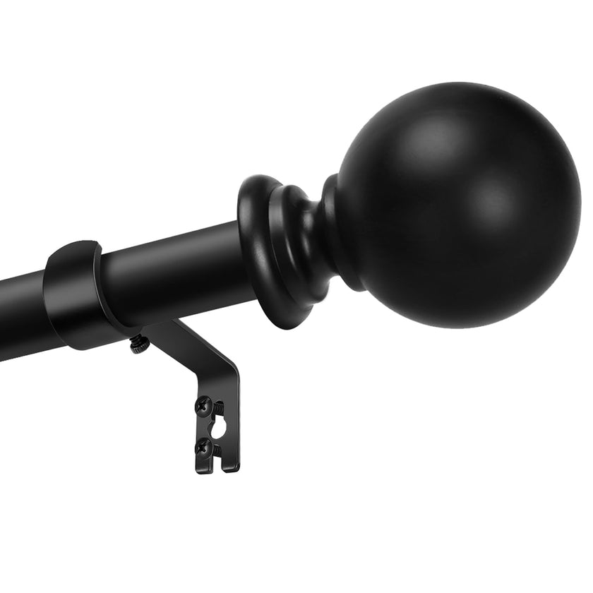 Curtain rods for Windows 48 to 84 Inch, 5/8 Inch Small Matte Black Curtain Rod Adjustable with Brackets Pole Rideau for Bedroom, Bathroom, Living room, Kitchen, Patio, Outdoor, cafe 🍁 All In One Marketplace Canada