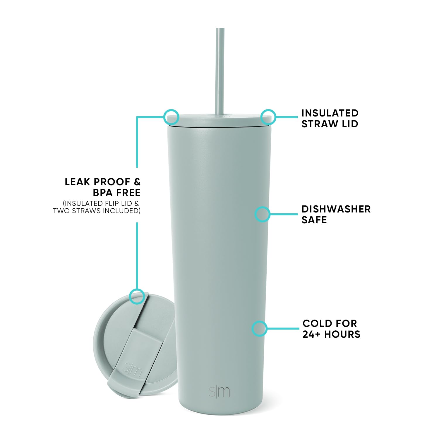 Simple Modern Iced Coffee Tumbler, Insulated | 28oz | Green 🍁 All In One Marketplace Canada