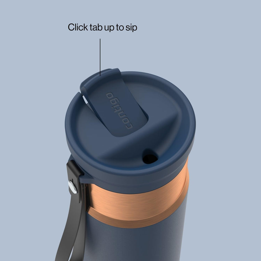 Contigo SnapSeal 16 oz Travel Mug w/Carry Strap | Vacuum-Insulated Stainless Steel for Hot Coffee & Tea or Cold Drinks | Spill-Proof Lid w/Straw Compatibility | BPA & Lead-Free | Dishwasher Safe 🍁 All In One Marketplace Canada
