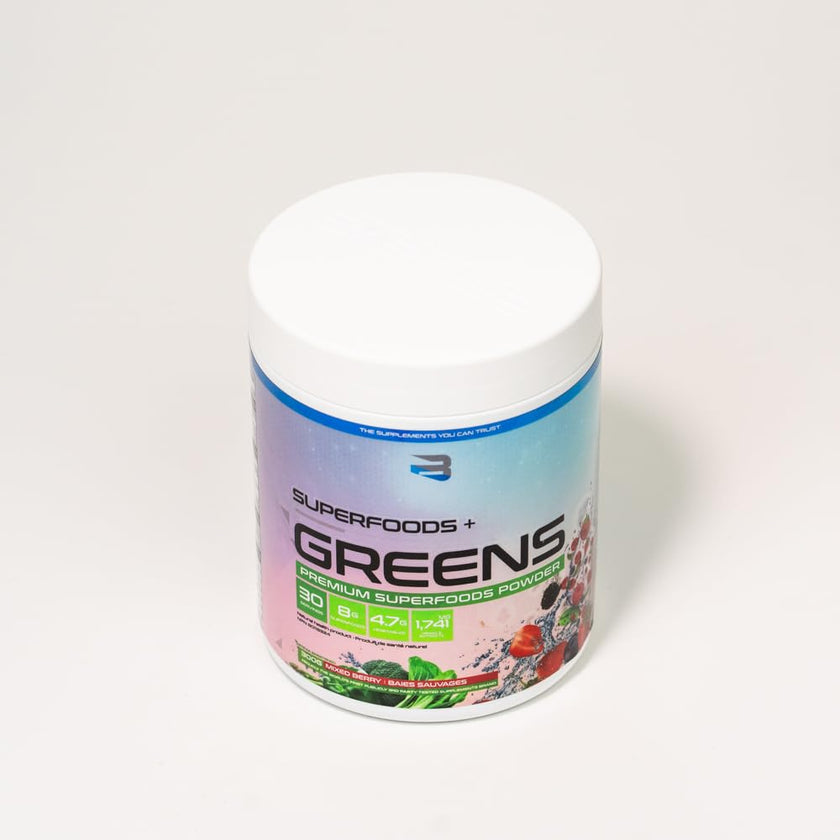 Believe Supplements Superfoods+Greens - Superfood Blend | Boost Energy, Immunity, and Digestion | Rich in Antioxidants & Essential Nutrients! (30 servings, Mixed Berry) 🍁 All In One Marketplace Canada