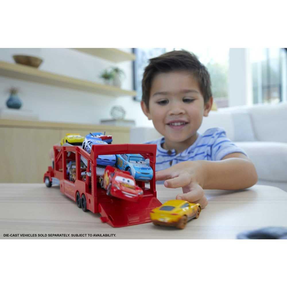 Mattel Disney Pixar Cars Mack Hauler, 13-inch Toy Transporter Truck with Ramp & Carry Storage for 12 Vehicles, Toy for Kids Ages 4 Years Old & Up 🍁 All In One Marketplace Canada
