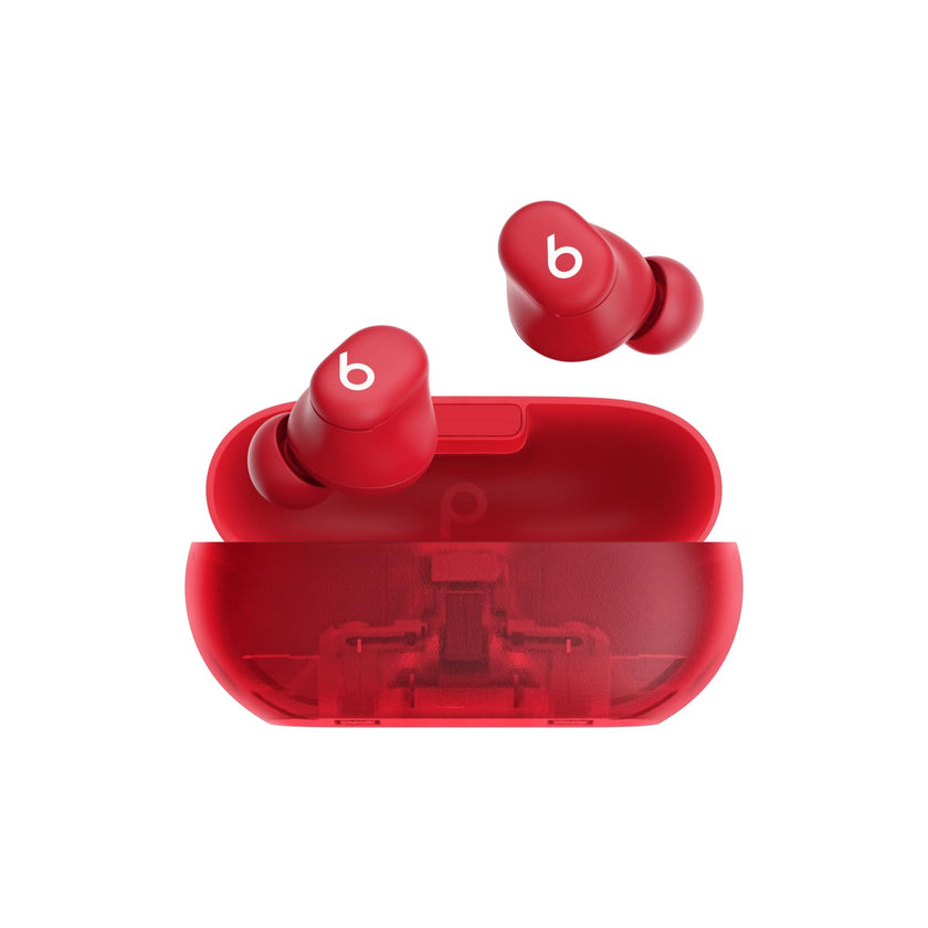 Beats Solo Buds - Wireless Bluetooth Earbuds | 18 Hours of Battery Life | Apple & Android Compatibility | Built-in Microphone - Transparent Red 🍁 All In One Marketplace Canada