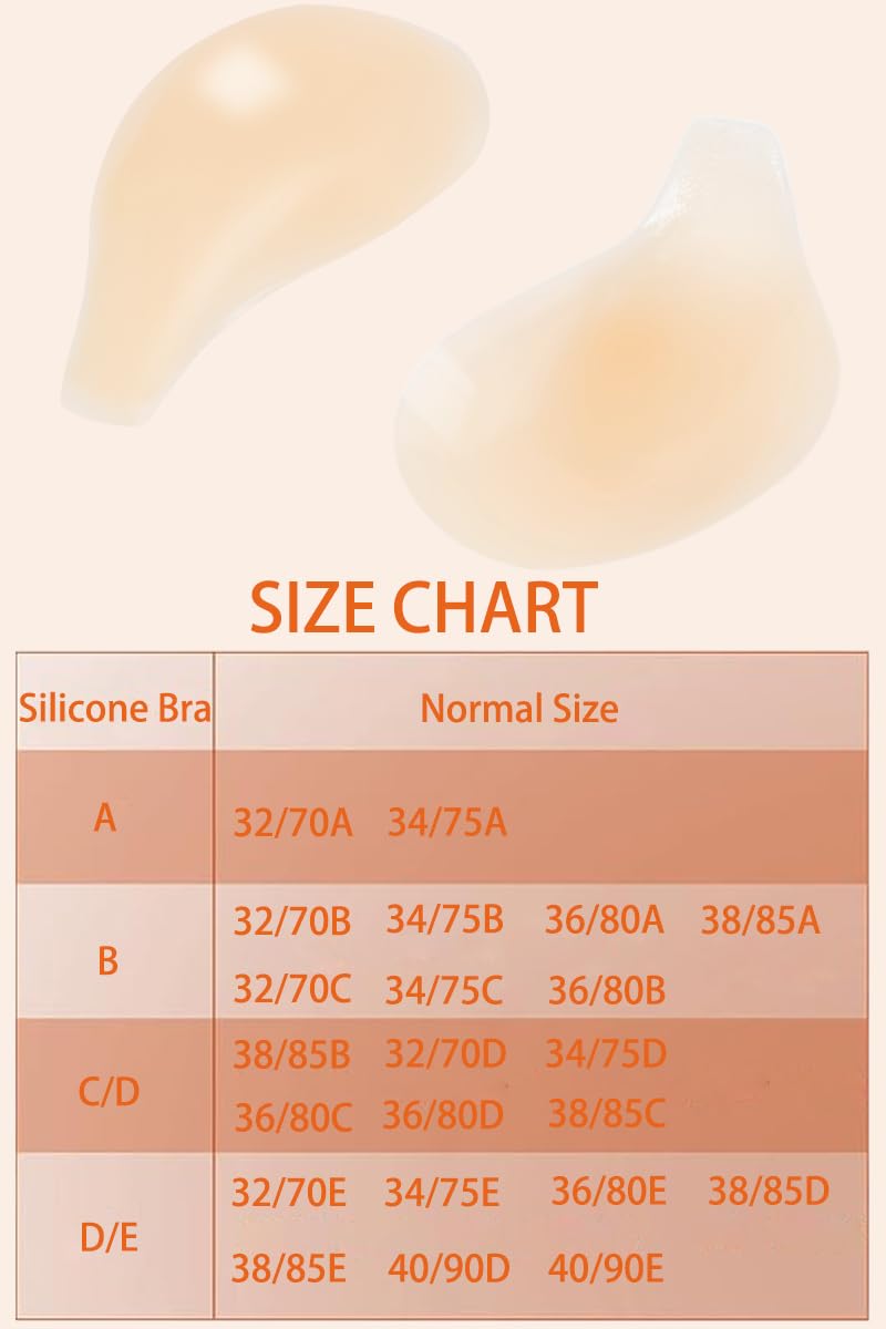 Deceny CB Sticky Bra Push Up Adhesive Bra Invisible Silicone Bra Backless Strapless Bras with Nipple Covers for Women(C/D,Beige) 🍁 All In One Marketplace Canada