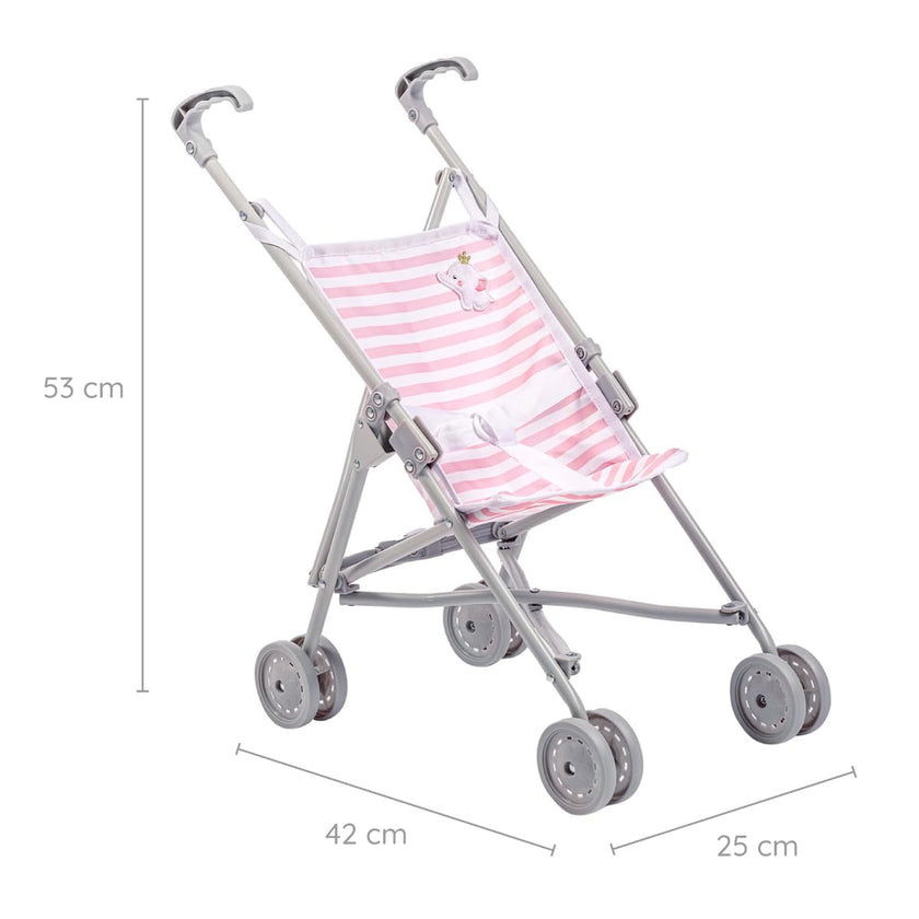 JC Toys | Berenguer Boutique | Single Umbrella Baby Doll Stroller | Elephant Theme | Pink | Ages 2 + 🍁 All In One Marketplace Canada