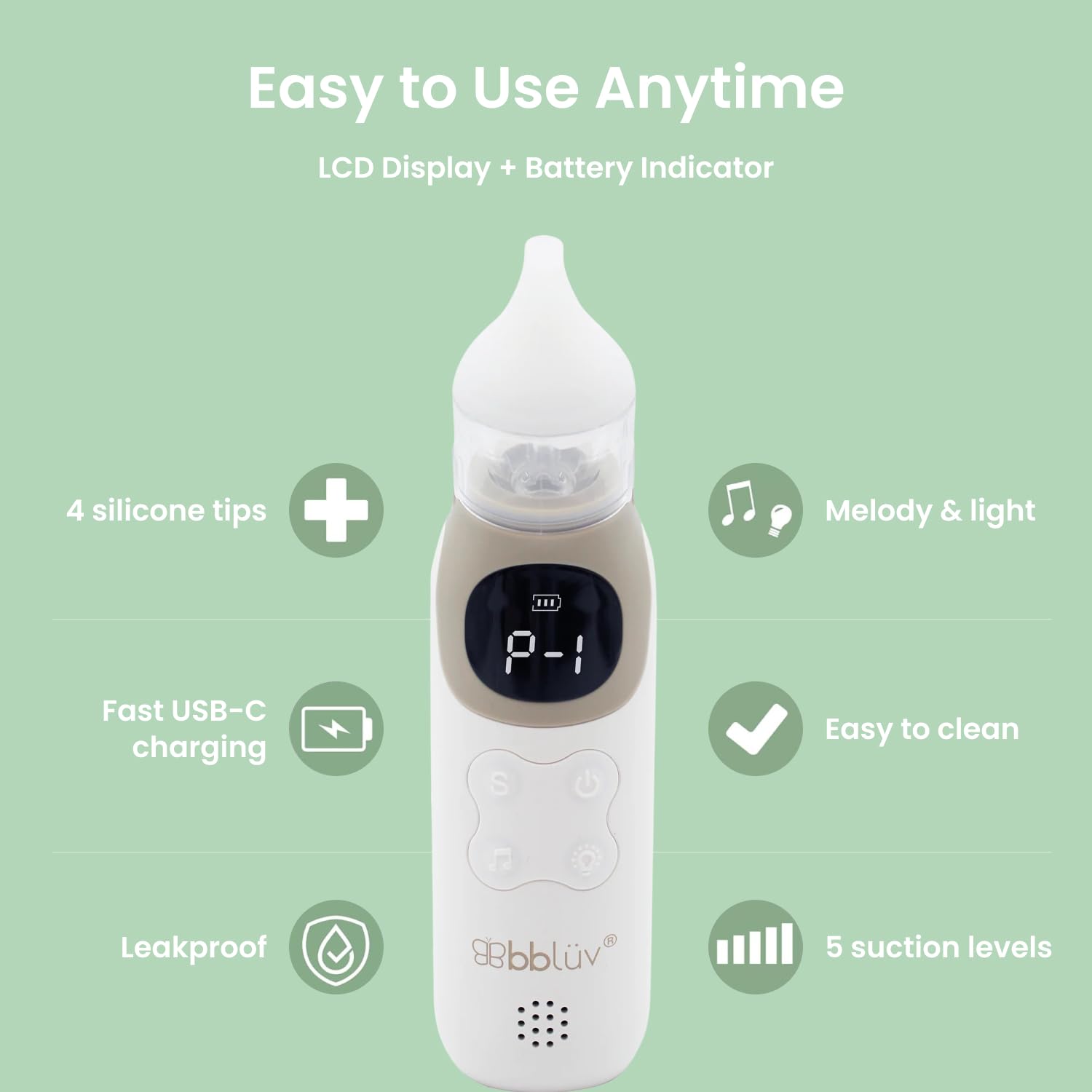 bblüv Rinö Pro Battery Operated Baby Nasal Aspirator with 5 Suction Levels 🍁 All In One Marketplace Canada