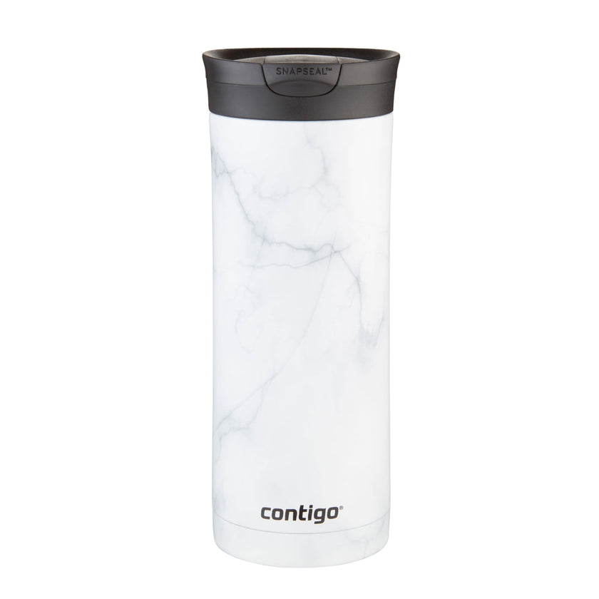 Contigo Huron 2.0 Couture Stainless Steel Travel Tumbler, Vacuum-Insulated Metal Tumbler for Coffee and Tea with Leak-Proof Lid, White Marble, 20 oz (591 mL) 🍁 All In One Marketplace Canada