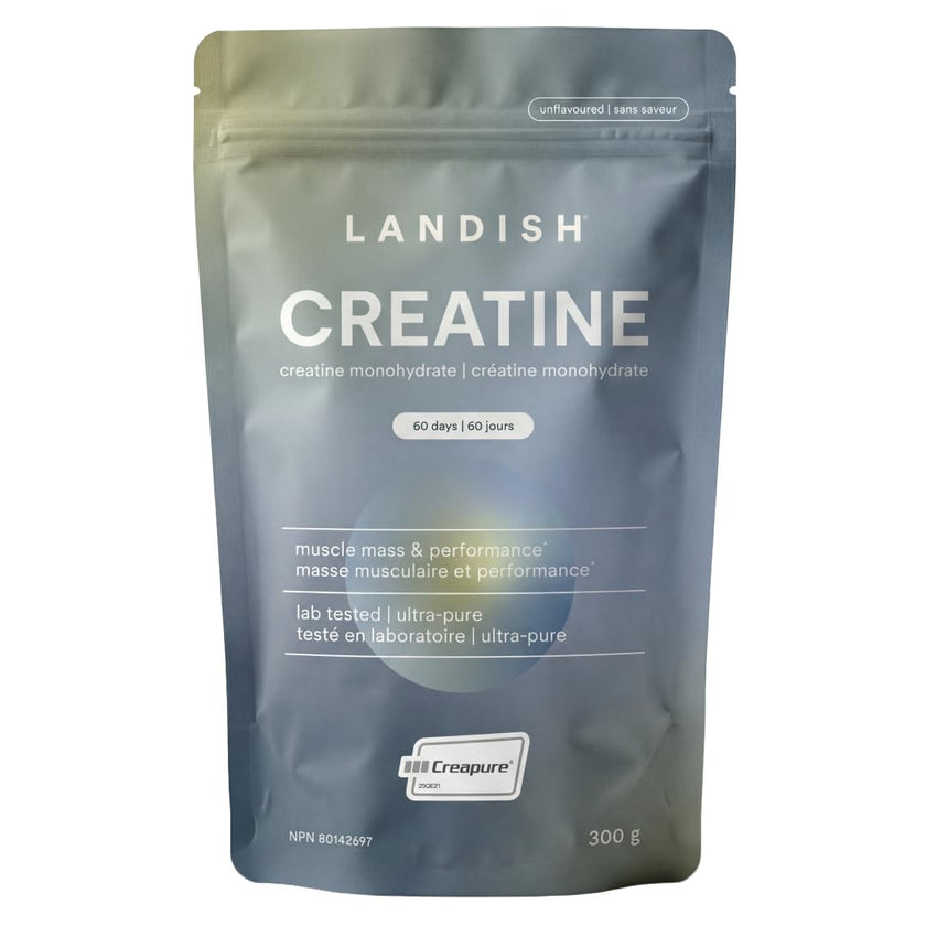 Landish Creatine Monohydrate Powder – Creapure®, German-Made Micronized Creatine – Canadian Brand – Increases Muscle Mass & Improves Strength – For Women & Men – Vegan –Unflavoured – 300 g (60 Servings) 🍁 All In One Marketplace Canada