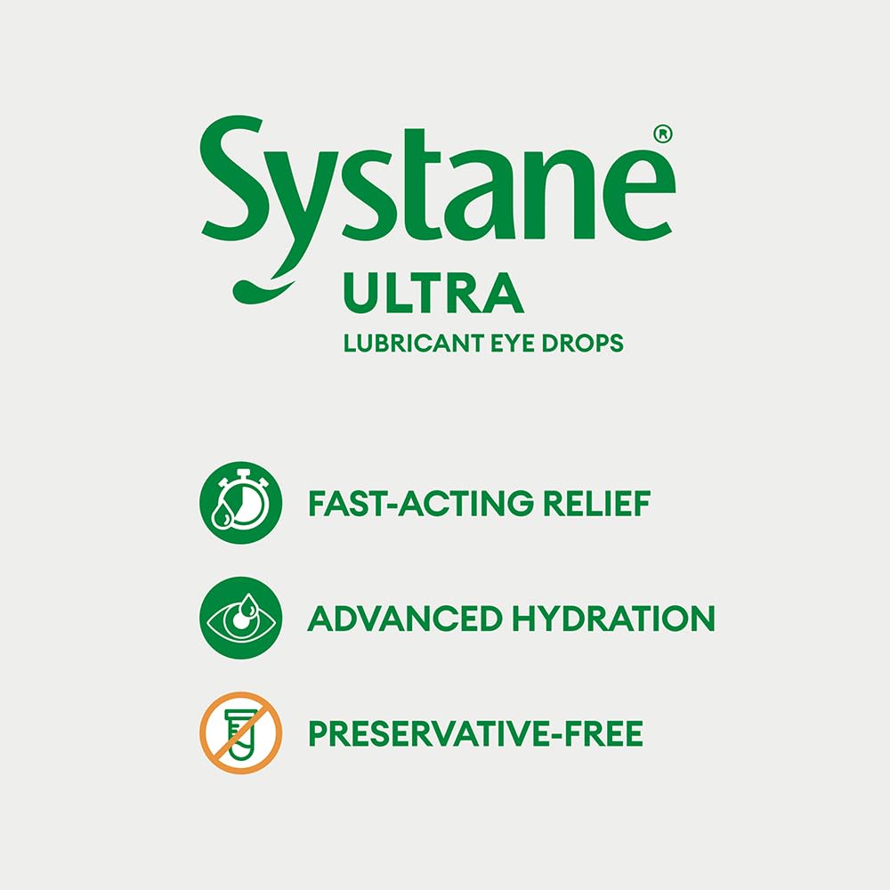 Systane Ultra Preservative Free Lubricant Eye Drops for Dry Eyes, Fast Acting Dry Eye Relief - 2 x 10ml 🍁 All In One Marketplace Canada