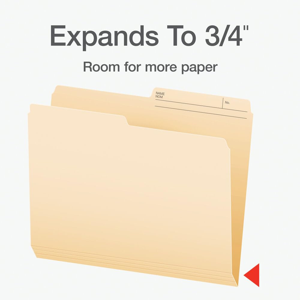Pendaflex File Folders, 1/2 Cut Tab, 11 pt, Letter Size, Manila, Recycled Paper, Carton of 250, Durable & Reversible File Organizers for Office, Home & School Filing Systems 🍁 All In One Marketplace Canada