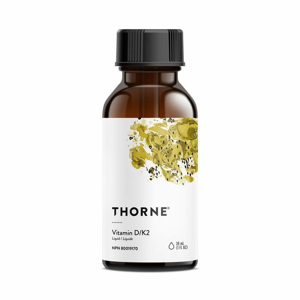 THORNE - Vitamin D/K2 Liquid (Metered Dispenser) - Dietary Supplement with Vitamins D3 and K2 to Support Healthy Bones and Muscles - 1 Fluid Ounce (30 mL) 🍁 All In One Marketplace Canada