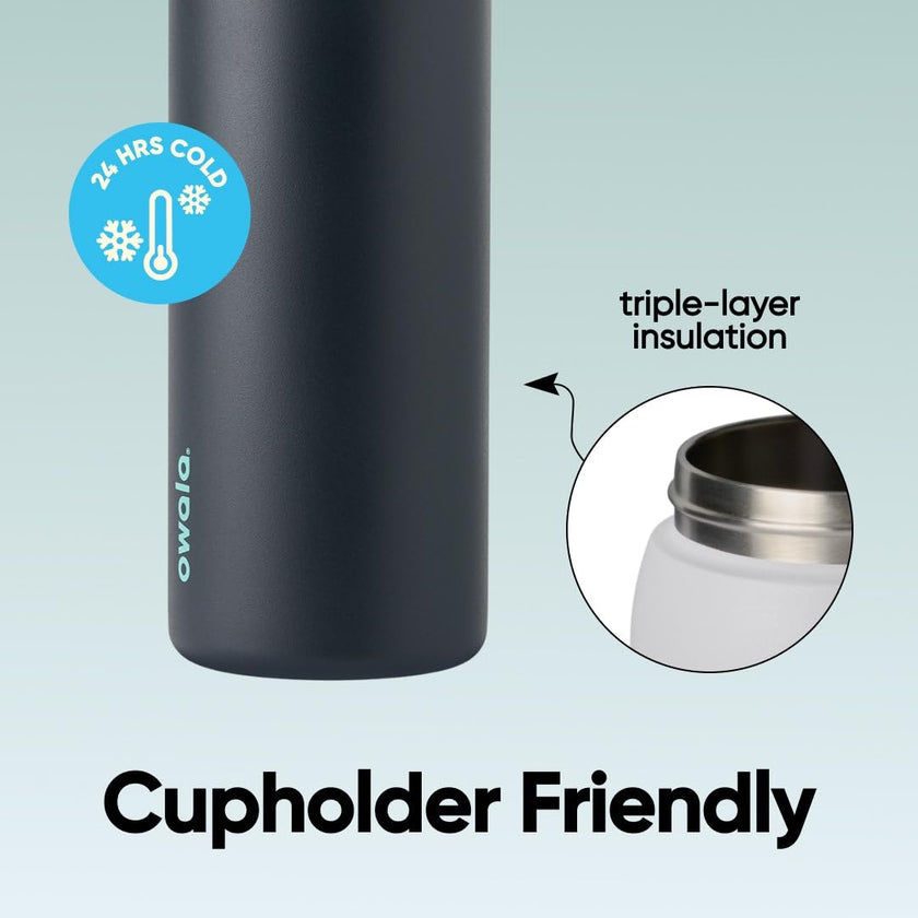 Owala FreeSip Insulated Stainless Steel Water Bottle with Straw for Sports and Travel, BPA-Free, 32oz, Foggy Tide 🍁 All In One Marketplace Canada