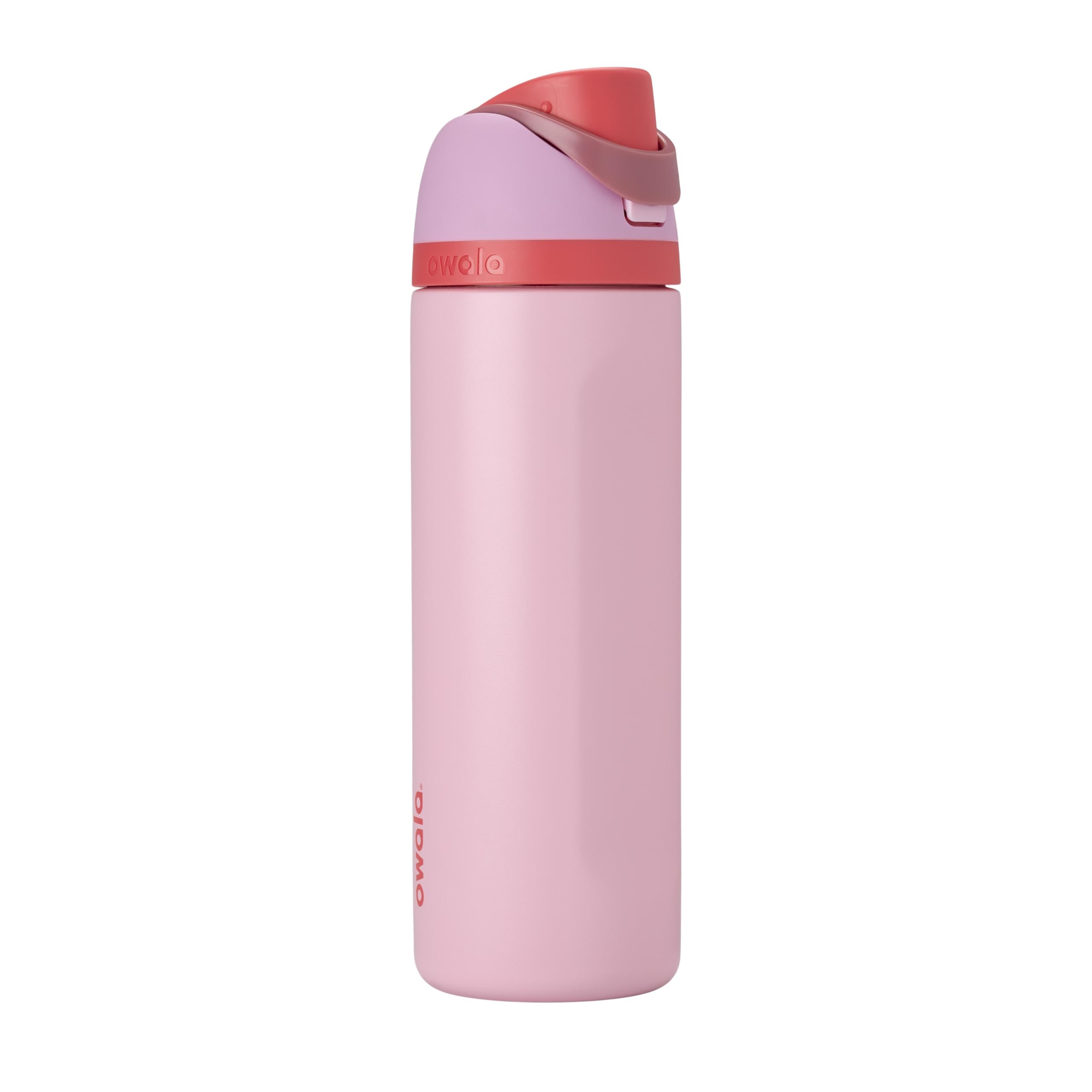 Owala FreeSip Insulated Stainless Steel Water Bottle with Straw for Sports and Travel, BPA-Free Sports Water Bottle, 24 oz, Pink, Angel Food Cake 🍁 All In One Marketplace Canada