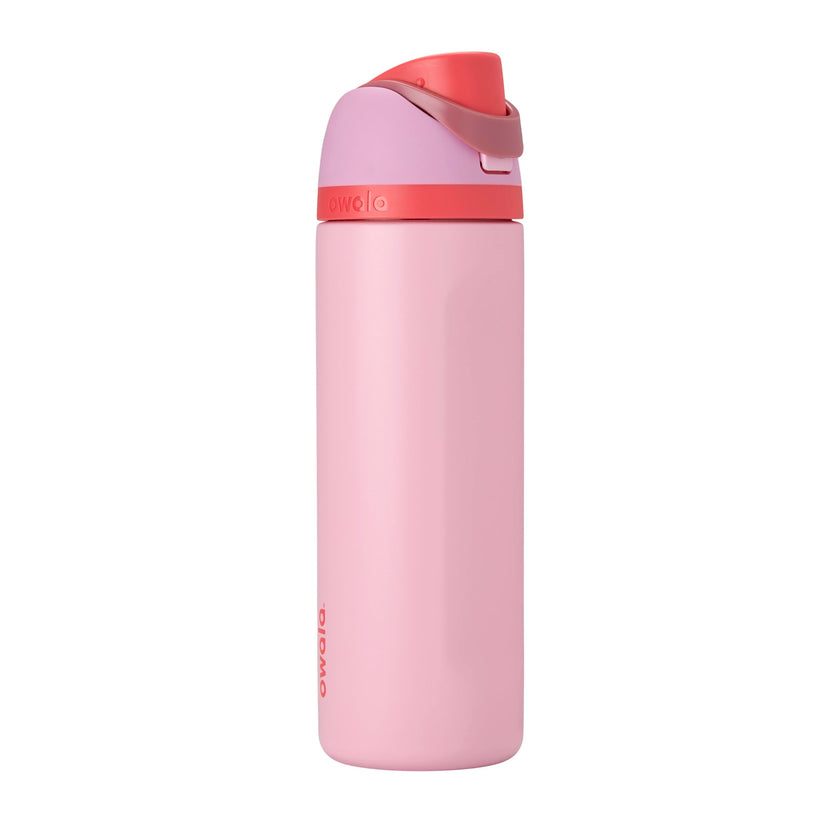 Owala FreeSip Insulated Stainless Steel Water Bottle with Straw for Sports and Travel, BPA-Free Sports Water Bottle, 24 oz, Pink, Angel Food Cake 🍁 All In One Marketplace Canada