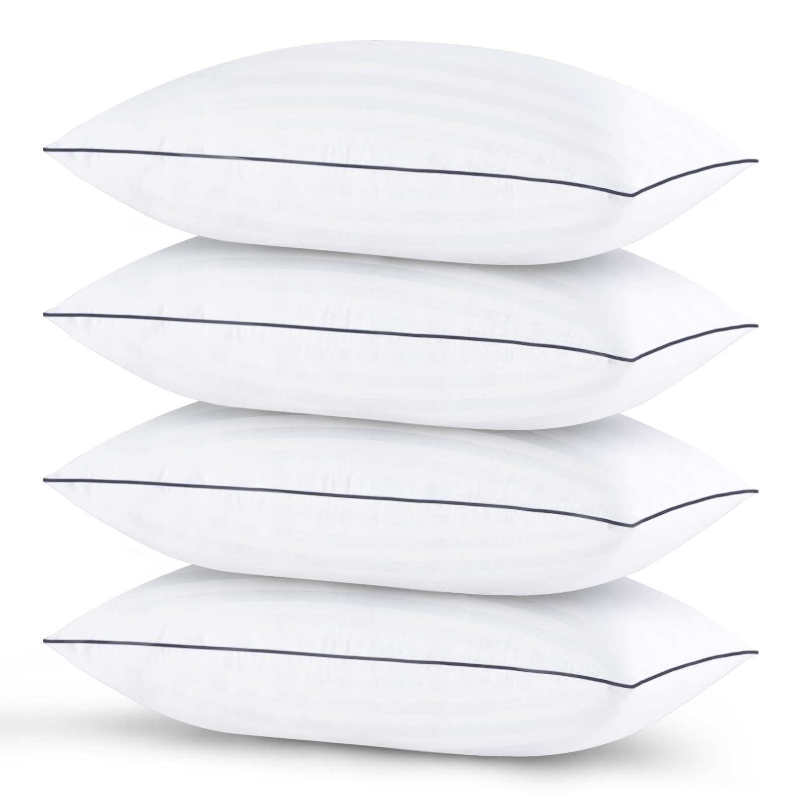 Pillows Standard Size Set of 4 - Bed Pillows for Sleeping 4 Pack, Cooling Supportive Hotel Pillows with Premium Soft Down Alternative Fill for Side Stomach and Back Sleepers 🍁 All In One Marketplace Canada