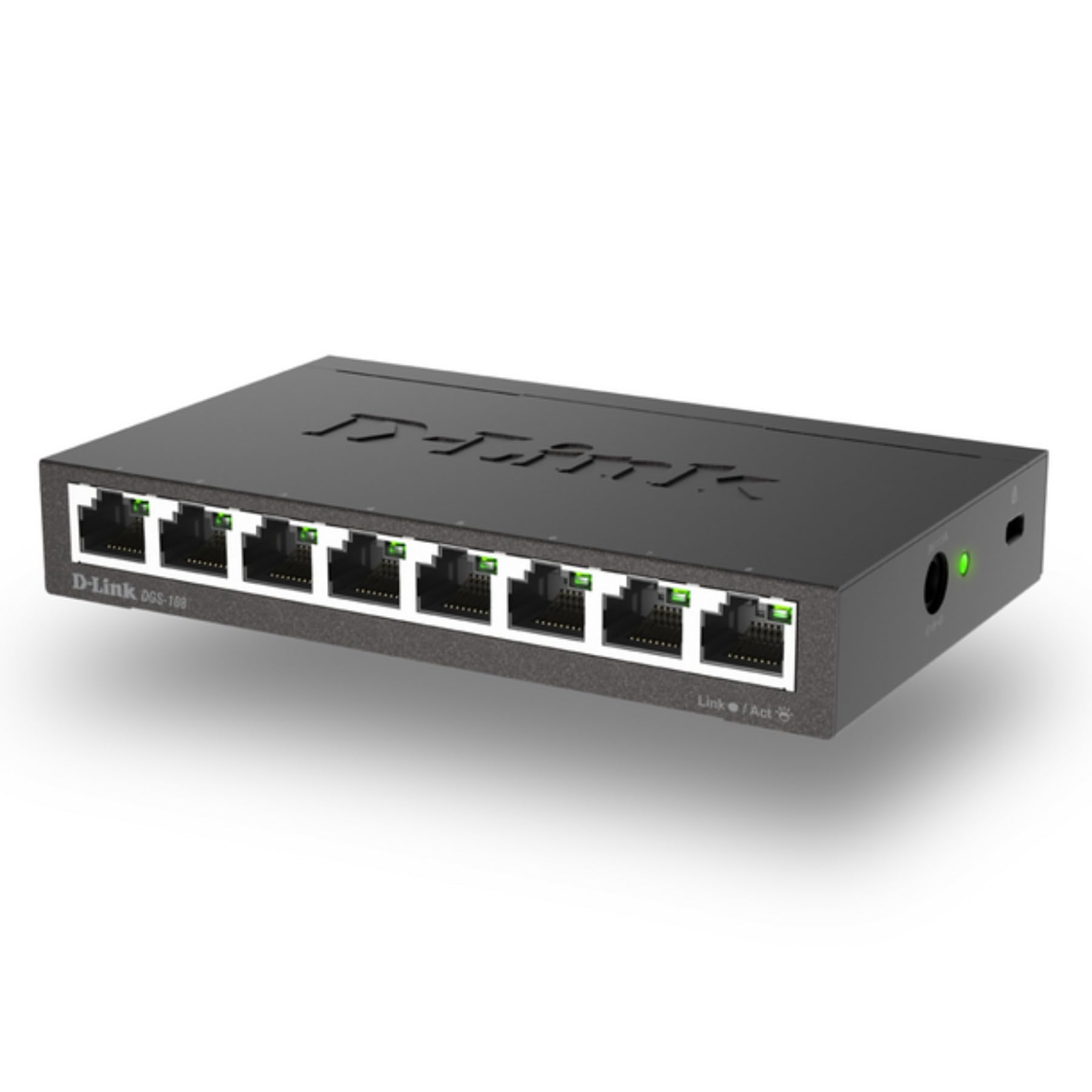 D-Link DGS-108, 8 Port Gigabit Ethernet Switch Unmanaged, Network Splitter, Silent Fanless, Network Hub, Sturdy Metal with Shielded Ports, Compact Desktop/Wall Mount, QoS, Energy Saving, Plug and Play 🍁 All In One Marketplace Canada