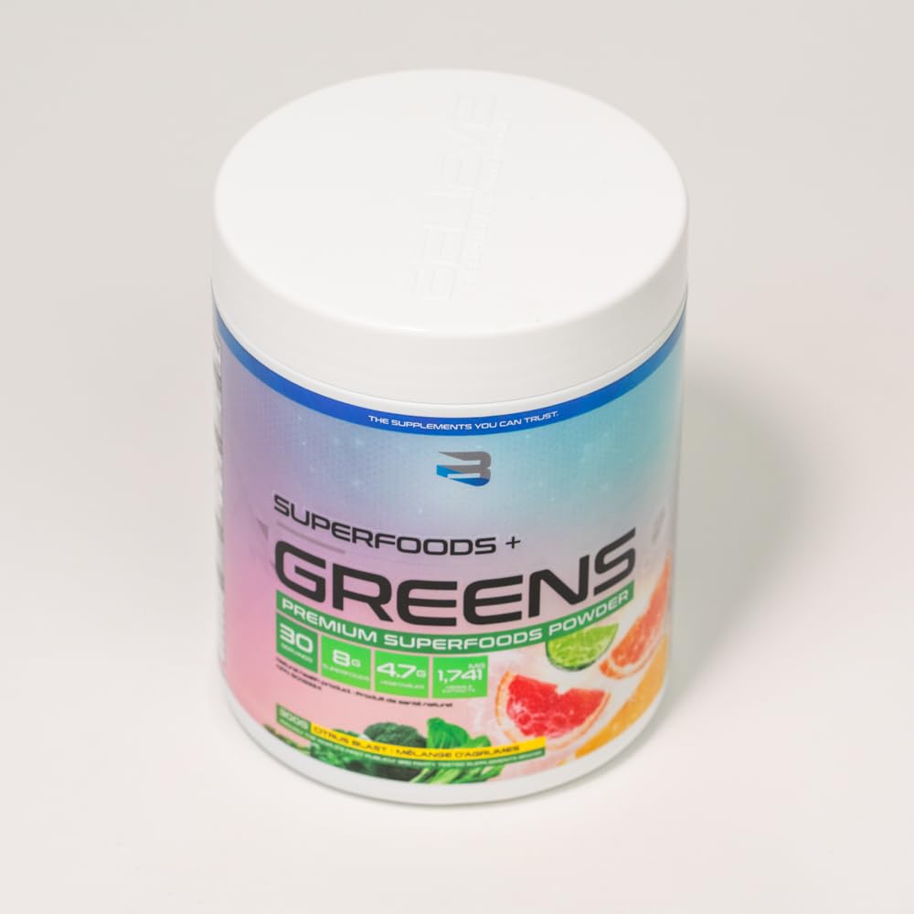 Believe Supplements Superfoods+Greens - Superfood Blend | Boost Energy, Immunity, and Digestion | Rich in Antioxidants & Essential Nutrients! (30 Servings, Citrus Blast) 🍁 All In One Marketplace Canada