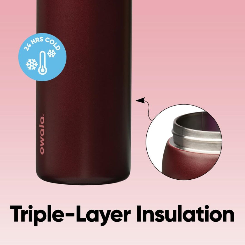 Owala FreeSip - Stainless Steel - 32-oz. - Red Black Cherry 🍁 All In One Marketplace Canada