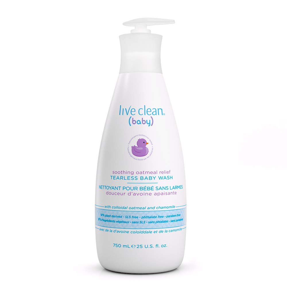 Live Clean Baby Tearless Baby Wash, Soothing Oatmeal Relief, White, 750 ml (Pack of 1) 🍁 All In One Marketplace Canada